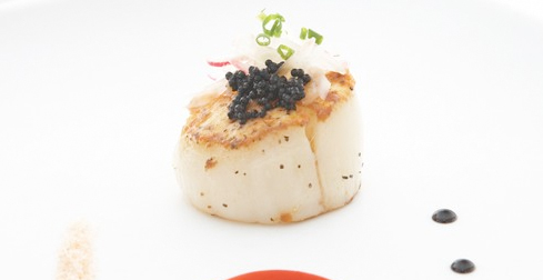 Scallops with Miso-Pomegranate Vinaigrette