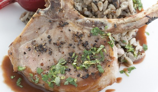 Pork Chop with Ginger Cilantro