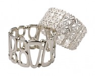 Silver geometric/floral bracelets