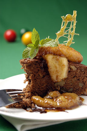 Chocolate Banana Walnut Cake by Chef Peter Long of Maxime’s