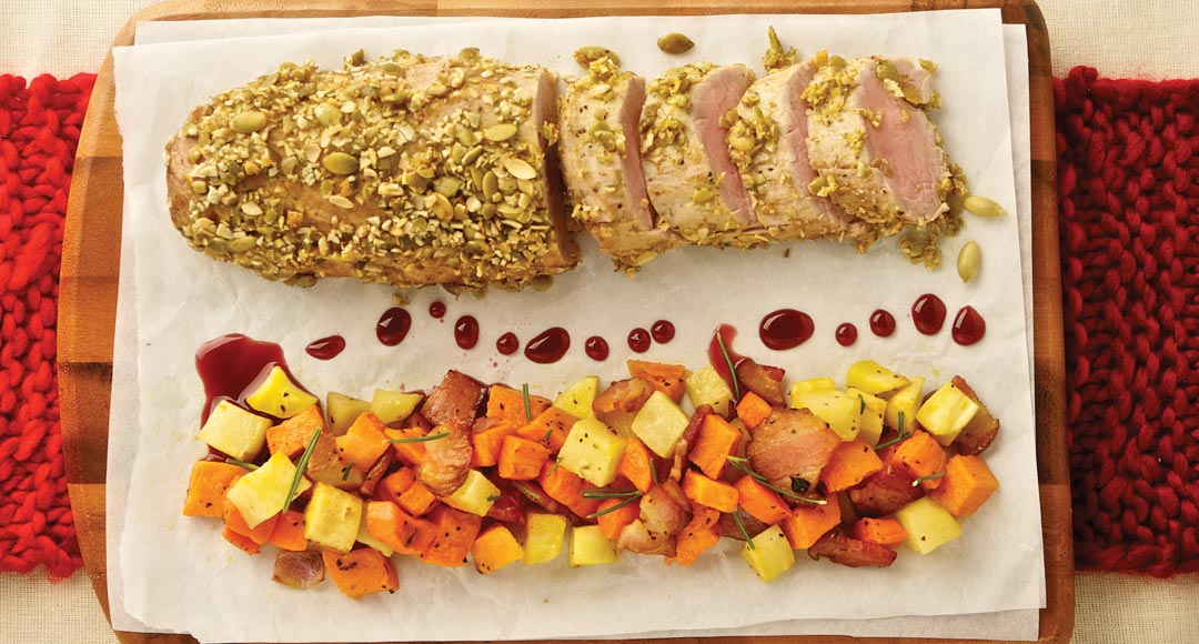 Pumpkin Seed Crusted Pork Tenderloin 