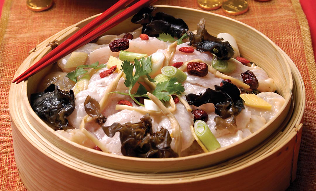 Steamed Fish Fillet with Lotus Flower