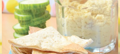 Hummus with Toasted Garlic Pita Chips