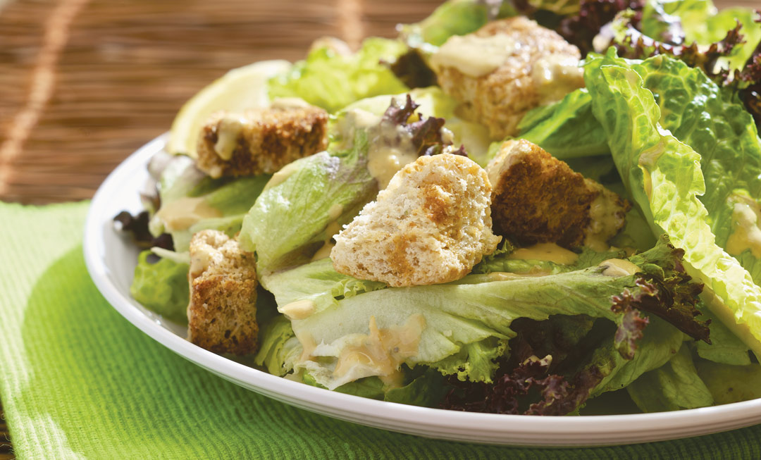 Vegan Caesar Salad by Collective member Esan Azore, Mondragon Bookstore & Coffeehouse