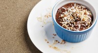Chocolate Coconut Pudding with Lime Syrup by Chef Alexander Svenne of Bistro 7 1/4