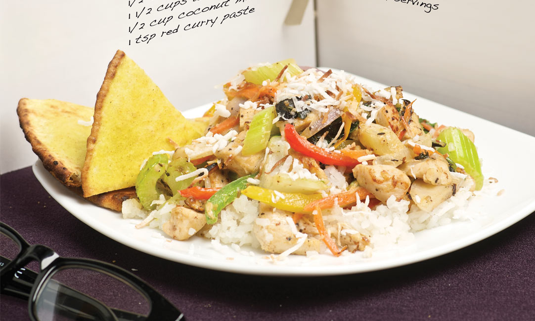 Curry Chicken Stir-Fry with Coconut Rice