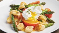 Gnudi with Asparagus, Tomato and Poached Egg by Chef Alexander Svenne of Bistro 7 1/4