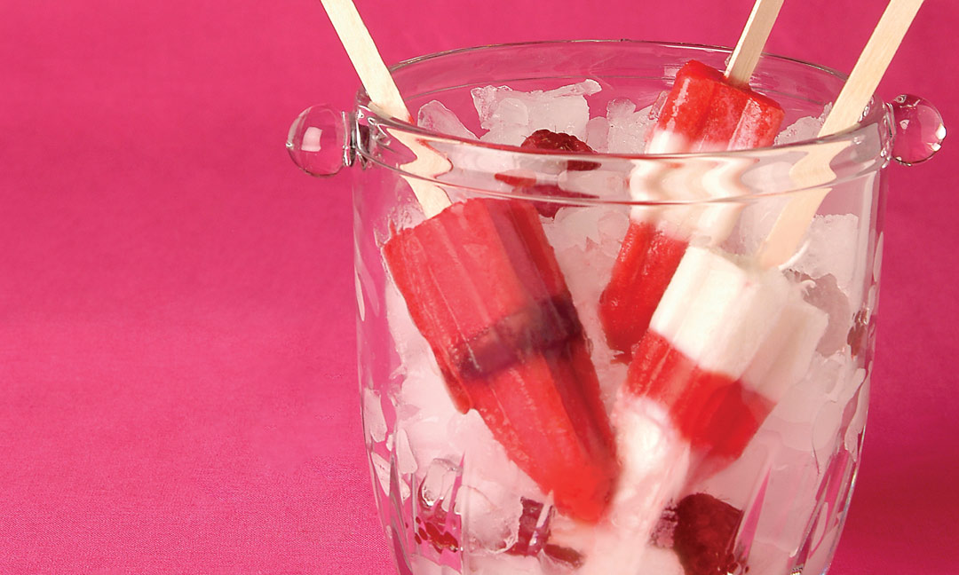 Raspberry, Espresso, and Coconut Ice Pops