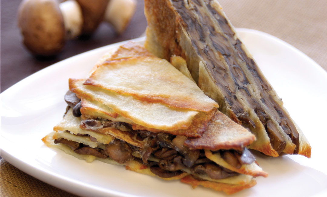 Potato and Forest Mushroom Lasagna by Chef Barry Saunders of Inn at the Forks