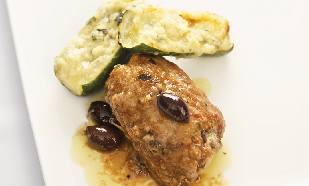 Stuffed Pork Tenderloin with Olives