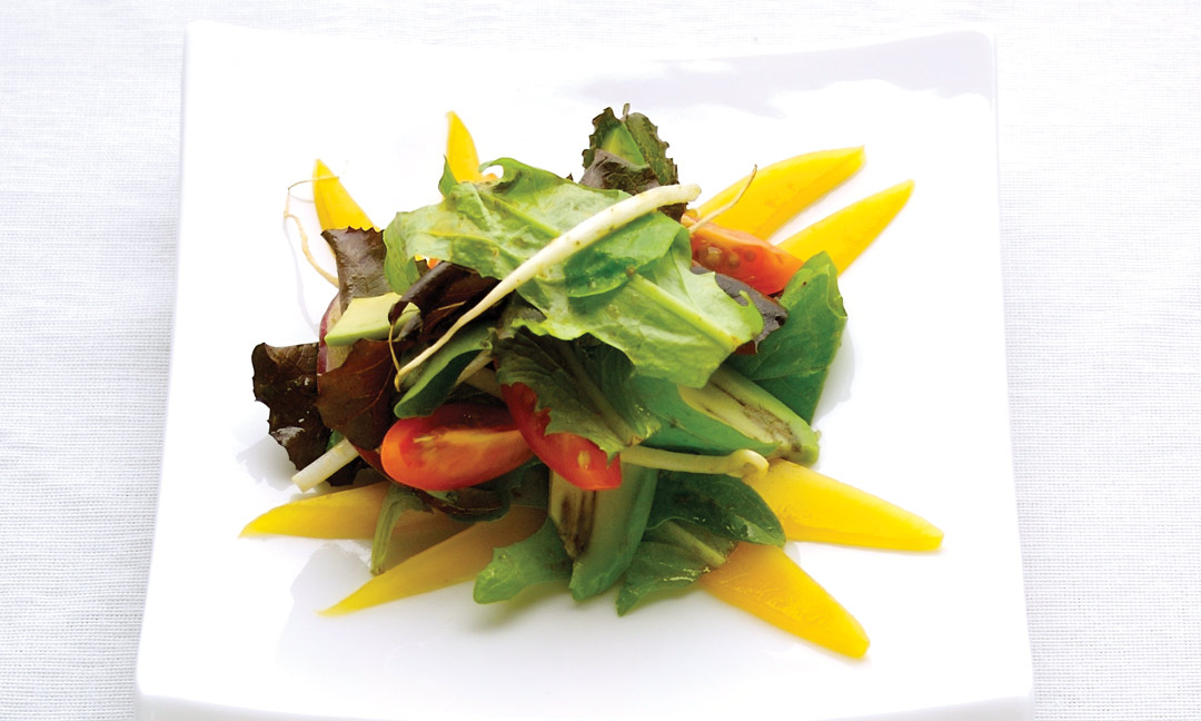 Avocado, Mango Salad, Red Curry Vinaigrette