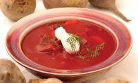 Beet Borscht by Cookbook author Pamela Reiss of Desserts Plus