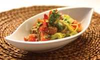 Hemp Pasta and Pesto with Roasted Tomatoes by Chef Ben Kramer of Dandelion Eatery