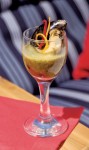 Mussel and Whiskey Shooter by Chef Blue Harland of Beaujena's