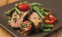 Barbeque Pork Neck, Spicy Lime Dressing, Green Beans, Tomatoes by Adam Donnelly of Segovia