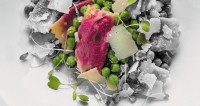 Beet and goat cheese agnolotti by Chef Eric Lee of Pizzeria Gusto