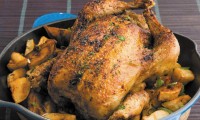 Walnut Apricot Stuffed Roast Chicken by Chef Paul Vocadlo of Bistro Dansk