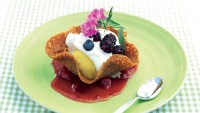Brandy Snap Baskets with Mango and Pistachio Sorbet by Chef Joe Dokuchie of Tavern In The Park