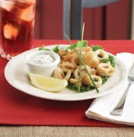 Calamari with Roasted Garlic Mayo and Tzatziki by Executive Chef Paul Masserey of Pasta La Vista/Breadworks