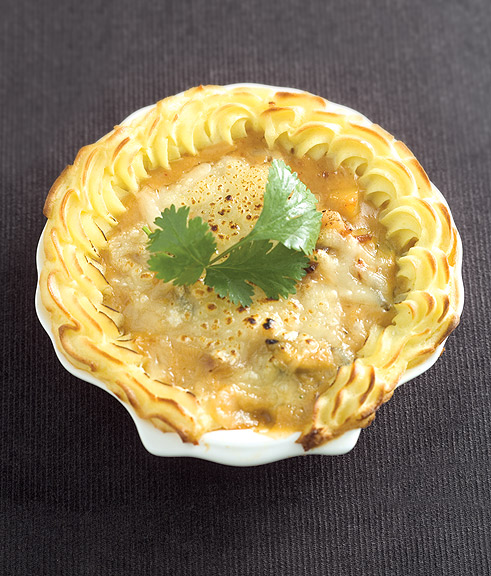 Coquille St Jacques Gratinée by Chef Bernard Mirlycourtois of Brasserie Mirlycourtois