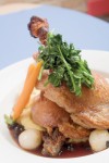 Leg of Duck Confit with Cassis Gastric and Herbed Polenta by Chef Lau Young of Provence Bistro