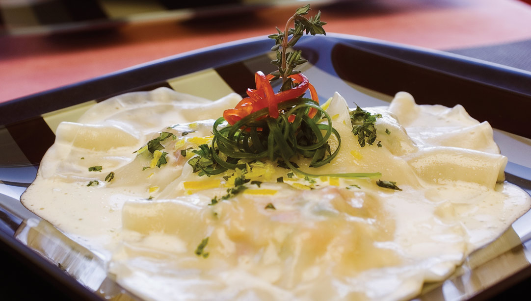 Lobster Claw Ravioli in Lemon Cream