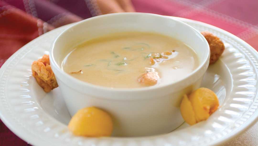 Yam and ginger soup