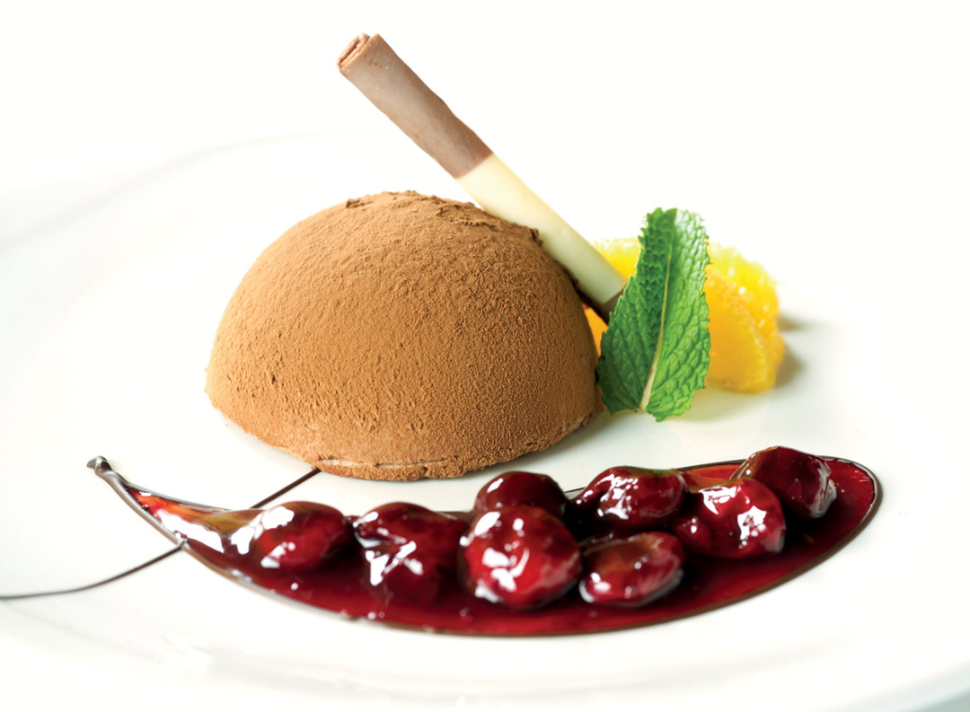 Chocolate Mousse with Cherry Compote