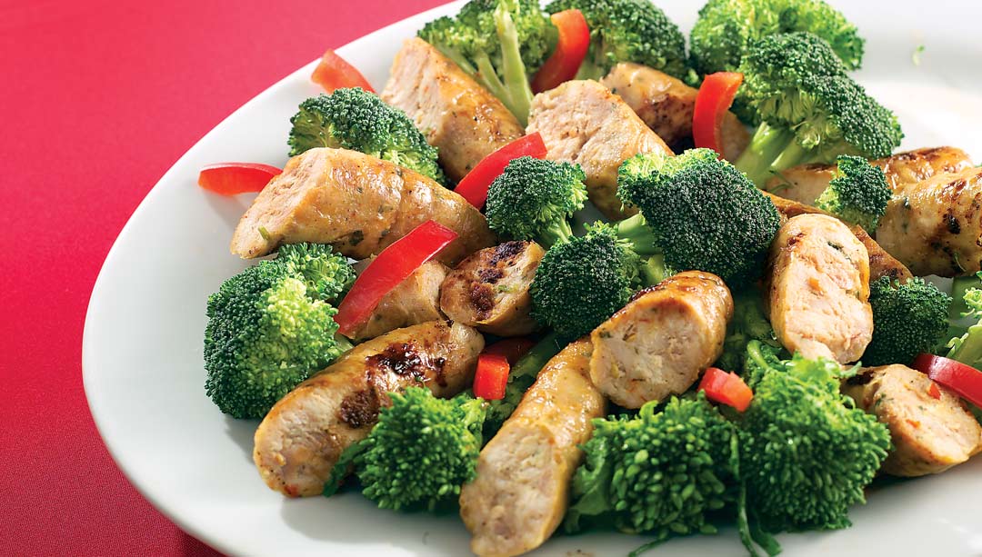 Chicken Sausages with Broccoli