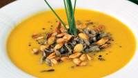 Roasted butternut squash and wild rice soup by Chef Kim Hayes of Just Off Broadway