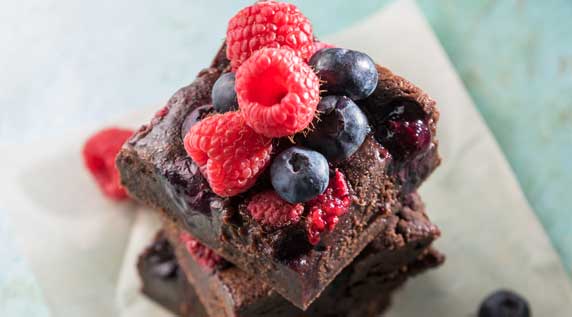 Fudge Brownie with Mixed Berries