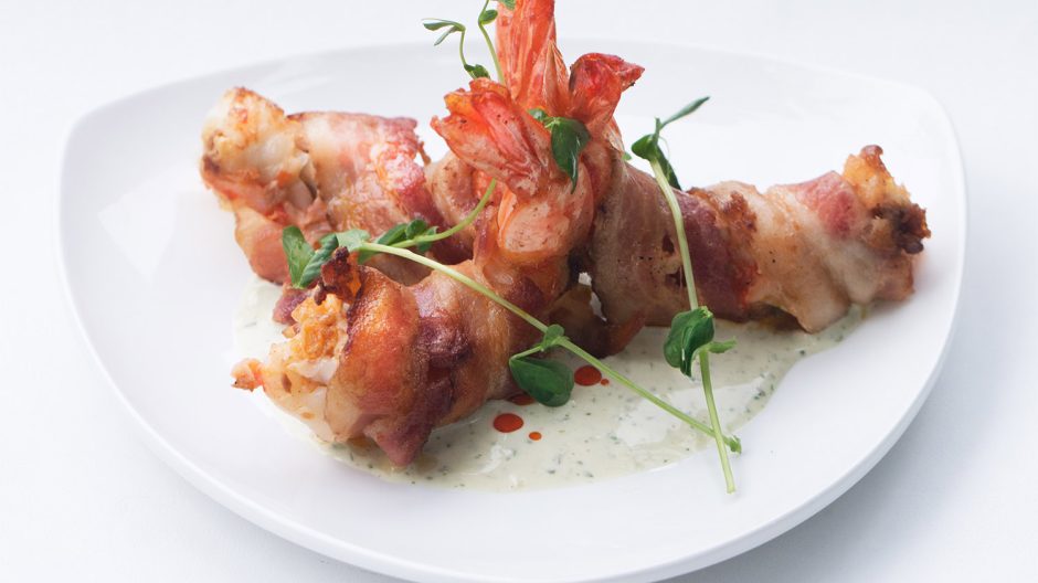 Bacon-Wrapped Jumbo Prawns