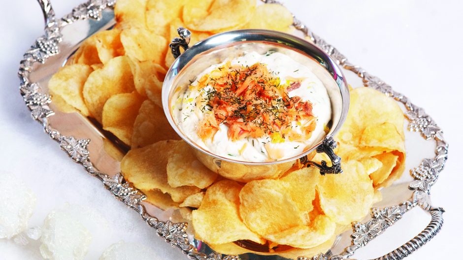 Salt and Vinegar Chips with Smoked Trout Dip